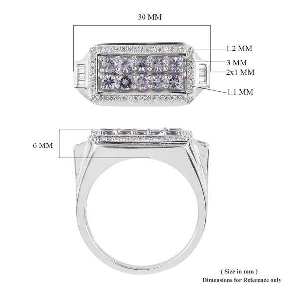 Men’s Peacock Tanzanite and Zircon Ring - Picture 5 of 5